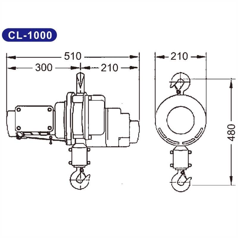 碳刷馬達鍊條吊車CL-1000.CL-2000